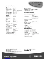 Preview for 2 page of Philips 104S Technical Specifications