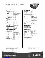 Preview for 2 page of Philips 105S21 Specification Sheet