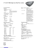 Preview for 2 page of Philips 107C54 Technical Specifications