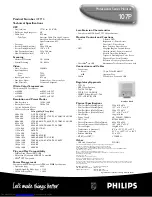 Preview for 2 page of Philips 107P107P Specification Sheet