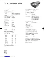 Preview for 2 page of Philips 107S56 Specifications