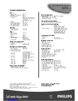 Preview for 2 page of Philips 107X15 Technical Specifications