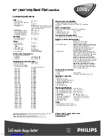 Preview for 2 page of Philips 109B40 Technical Specifications