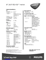 Preview for 2 page of Philips 109S20 Specifications