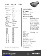 Preview for 2 page of Philips 109S40 Technical Specifications