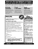 Предварительный просмотр 2 страницы Philips 13-COMBINATION TV-VCR CCC133AT99 Owner'S Manual