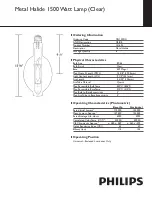 Preview for 1 page of Philips 131623 Specification Sheet