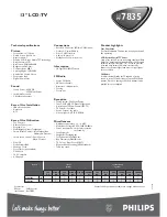 Preview for 2 page of Philips 13PF7835 Specification Sheet