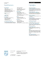 Предварительный просмотр 2 страницы Philips 14HT3154N Specification Sheet