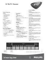 Preview for 2 page of Philips 14PT2002 Specifications