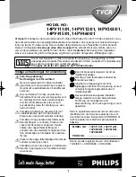 Предварительный просмотр 1 страницы Philips 14PV111/01 User Manual