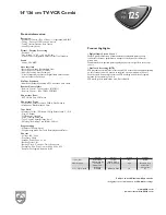 Предварительный просмотр 2 страницы Philips 14PV125 Specification Sheet