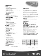 Preview for 2 page of Philips 14PV335 Specifications