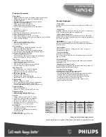 Preview for 2 page of Philips 14PV340 Specifications