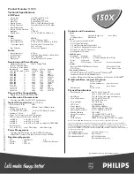 Preview for 2 page of Philips 150X1H Specification Sheet