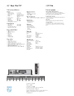 Предварительный просмотр 2 страницы Philips 15PF7846 - annexe 1 Specifications