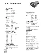 Preview for 2 page of Philips 1704BS Specifications