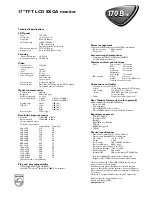 Preview for 2 page of Philips 170B4BB Specifications