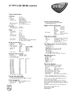 Preview for 2 page of Philips 170B4BG Specifications