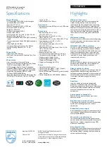 Предварительный просмотр 2 страницы Philips 170CW8FB Specification Sheet