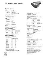 Предварительный просмотр 2 страницы Philips 170N4FS Specification Sheet