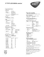 Предварительный просмотр 2 страницы Philips 170S4FB Specification Sheet