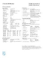 Предварительный просмотр 2 страницы Philips 170S5 Specification Sheet