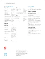 Предварительный просмотр 2 страницы Philips 170S5FS Specification Sheet