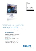 Philips 170S7FG - 17" LCD Monitor Specification Sheet предпросмотр