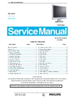 Предварительный просмотр 1 страницы Philips 170S7FS/00 Service Manual