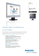 Предварительный просмотр 1 страницы Philips 170S8FS Specification Sheet