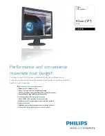 Preview for 1 page of Philips 170V7FB Specification Sheet