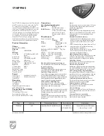 Preview for 2 page of Philips 17HF9945 Specifications