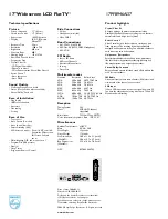 Preview for 2 page of Philips 17PF8946A Specifications