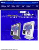 Philips 180B2S - Brilliance - 18.1" LCD Monitor User Manual preview