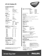 Предварительный просмотр 2 страницы Philips 180MT Specification Sheet