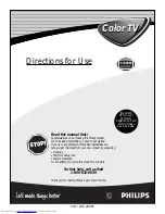 Preview for 1 page of Philips 19-FAUX FLAT COLOR TV 19PS35S Directions For Use Manual