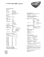 Preview for 2 page of Philips 190B4CS Specifications