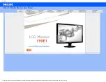 Предварительный просмотр 1 страницы Philips 190E1 Electronic User'S Manual