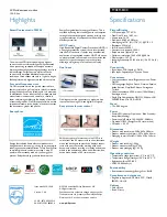 Preview for 2 page of Philips 190E1SB Specifications