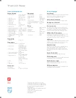 Preview for 2 page of Philips 190S5CS Specifications