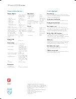 Предварительный просмотр 2 страницы Philips 190S5FG Specification Sheet