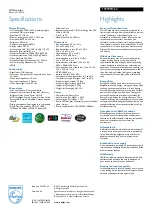 Preview for 2 page of Philips 190V9FB Specifications