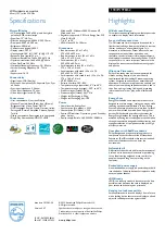 Preview for 2 page of Philips 190VW9FB Specifications