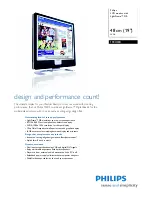 Philips 190X5FB Specification Sheet предпросмотр