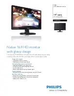 Philips 191EW9F Specifications предпросмотр