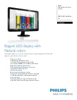 Philips 192EL2SB Specifications preview