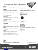 Предварительный просмотр 2 страницы Philips 19PS30C Specifications