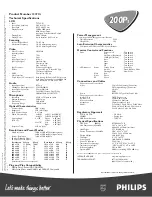 Preview for 2 page of Philips 200P3 Specifications