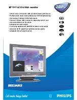 Предварительный просмотр 1 страницы Philips 200P3G - Brilliance - 20.1" LCD Monitor Specification Sheet